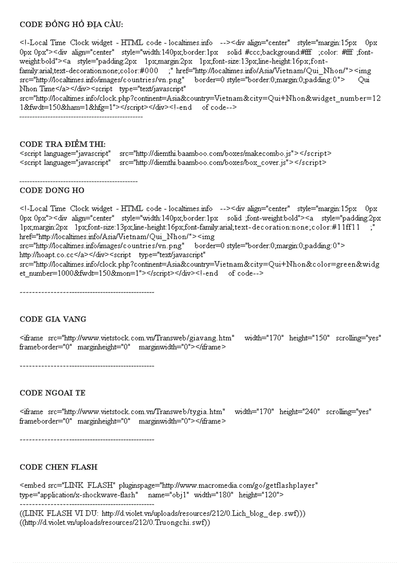 image for page Code trang trí web