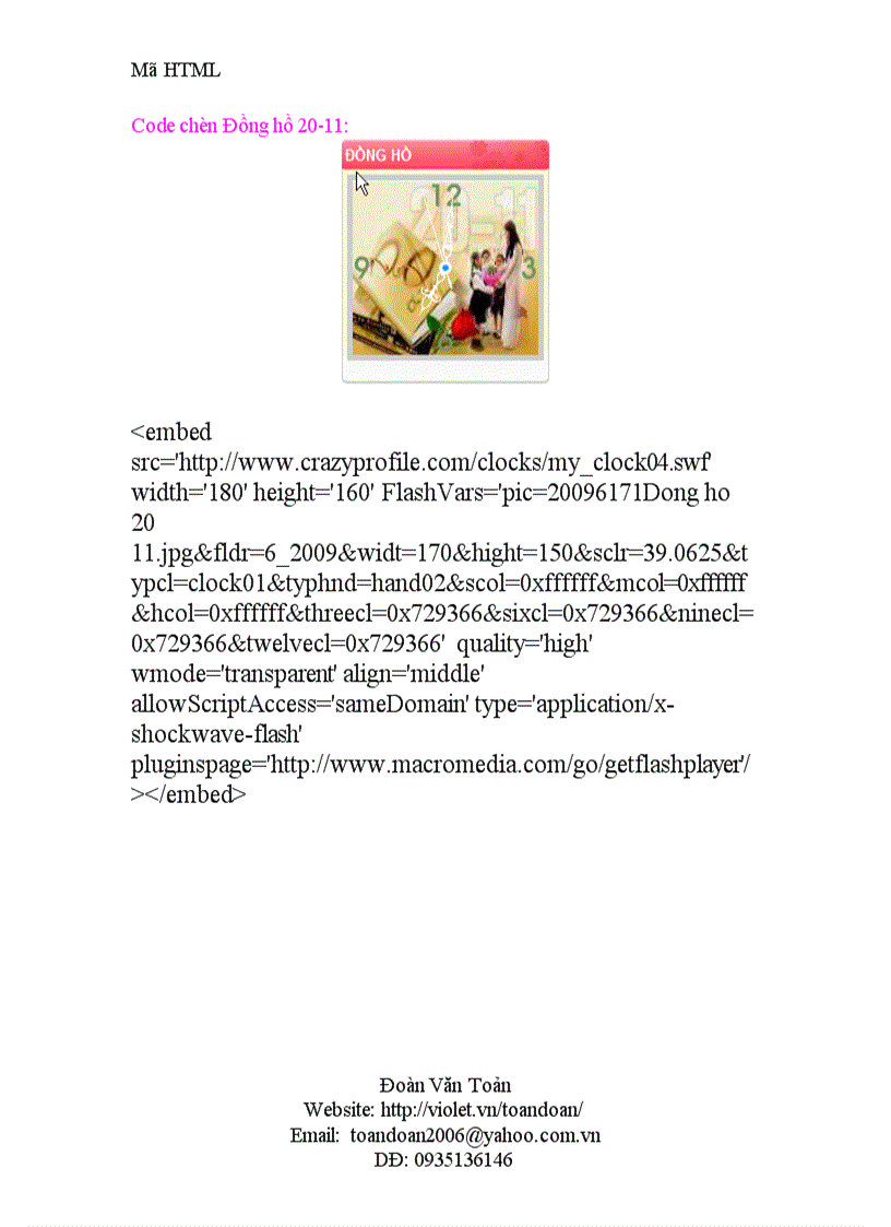 image for page Code chèn Đồng hồ 20 11