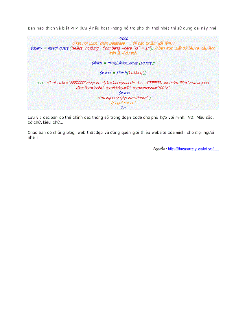 image for page Code chữ chạy đẹp cho blog và website