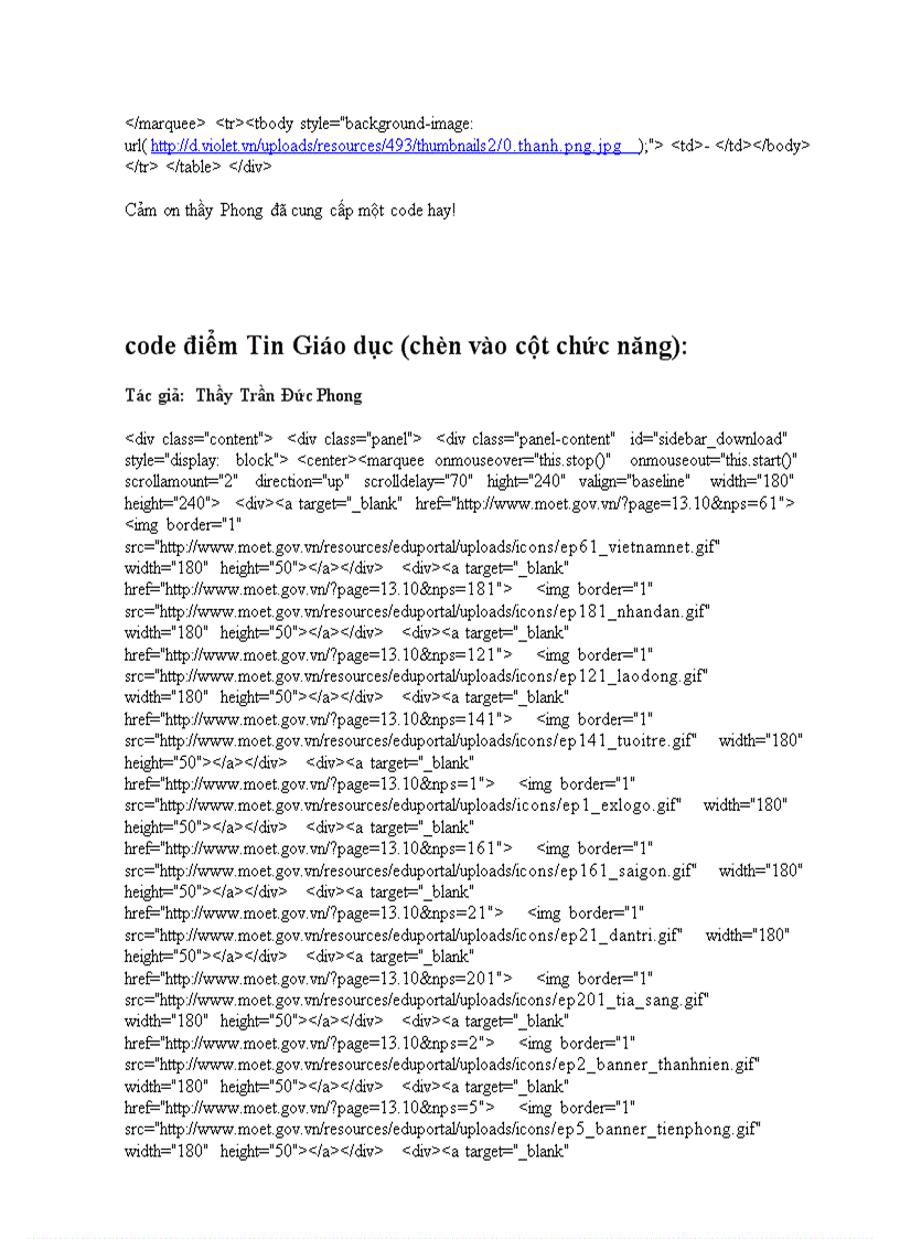 image for page Code hay cho web phần 2