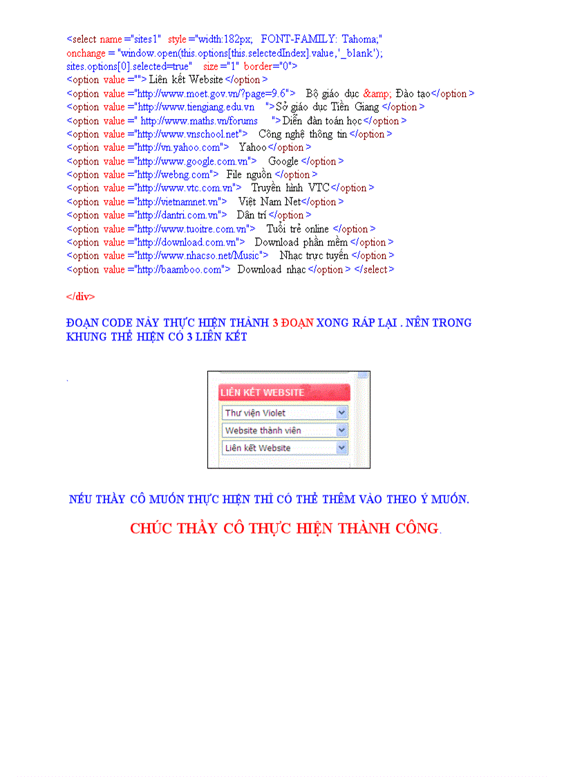 image for page Code Liên Kết Web