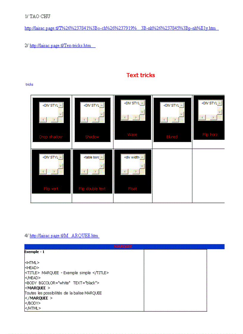 image for page Code nhung ma HTML tao chu