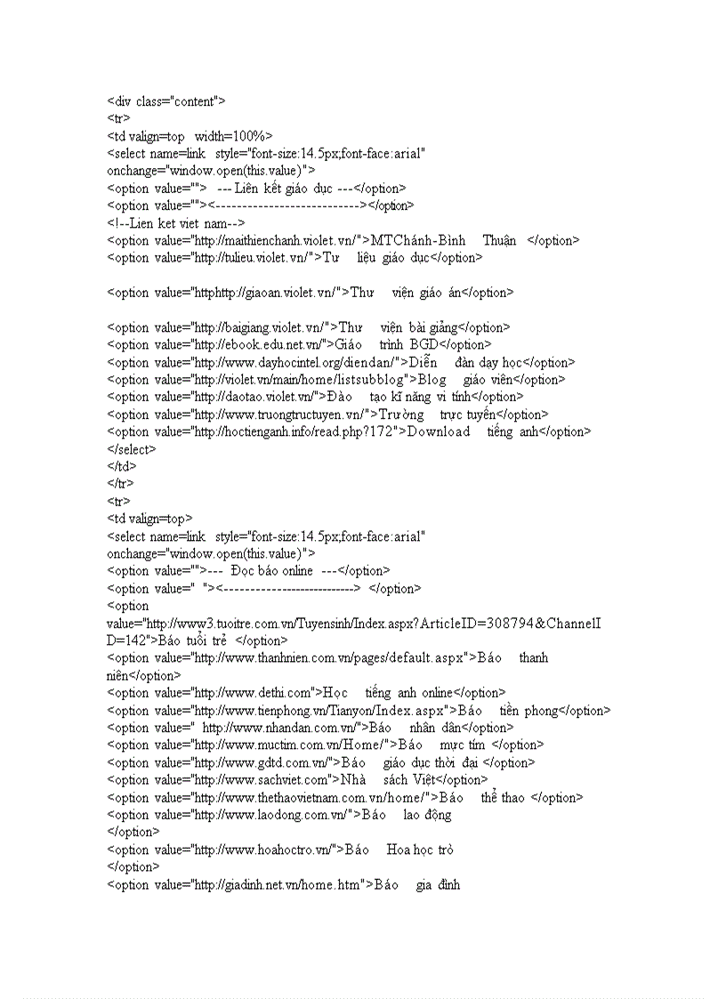 image for page Code tao lien ket webs tren cot chuc nang Blog