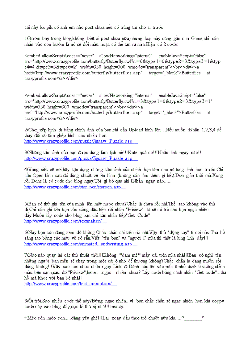 image for page Code trang trí cho website