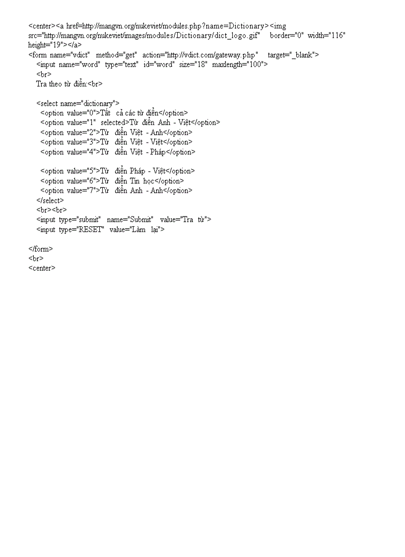 image for page Code từ điển online