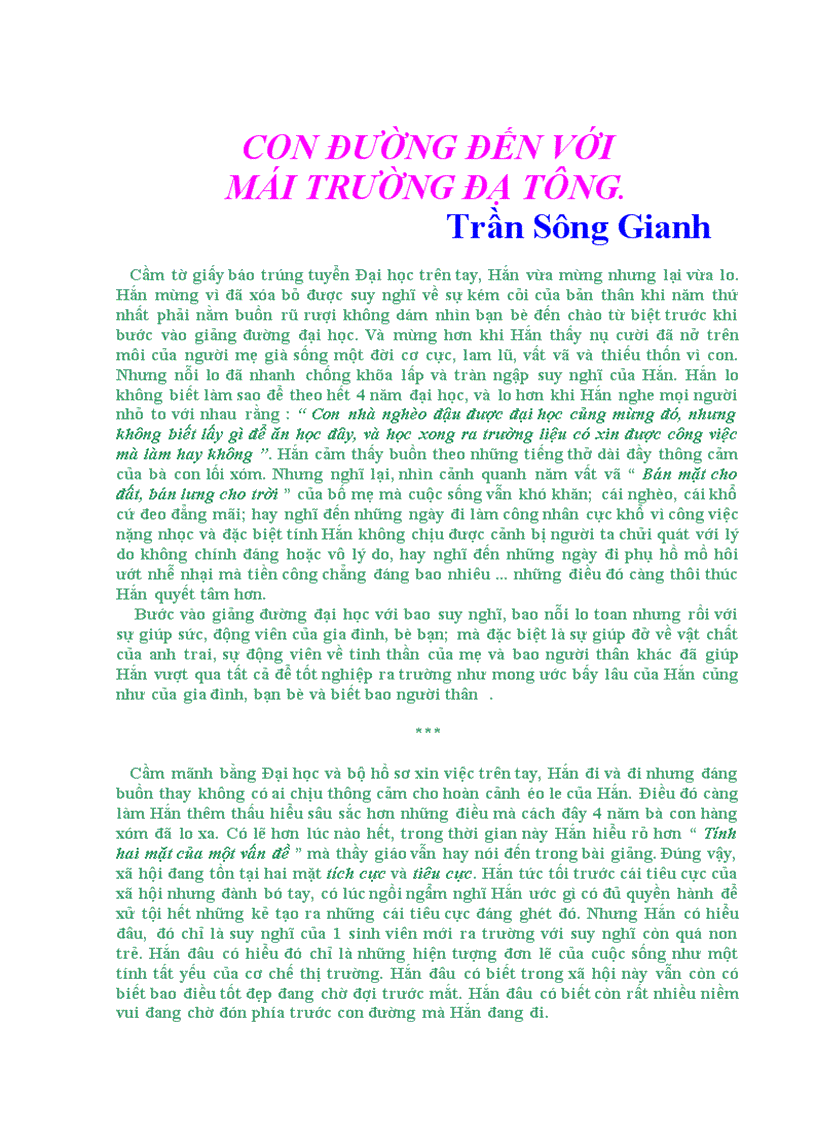 image for page Con đường đến với mái trường đạ tông