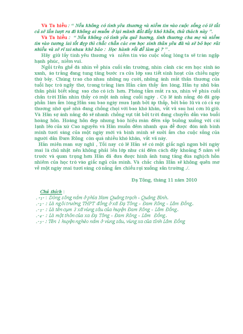 image for page Con đường đến với mái trường đạ tông