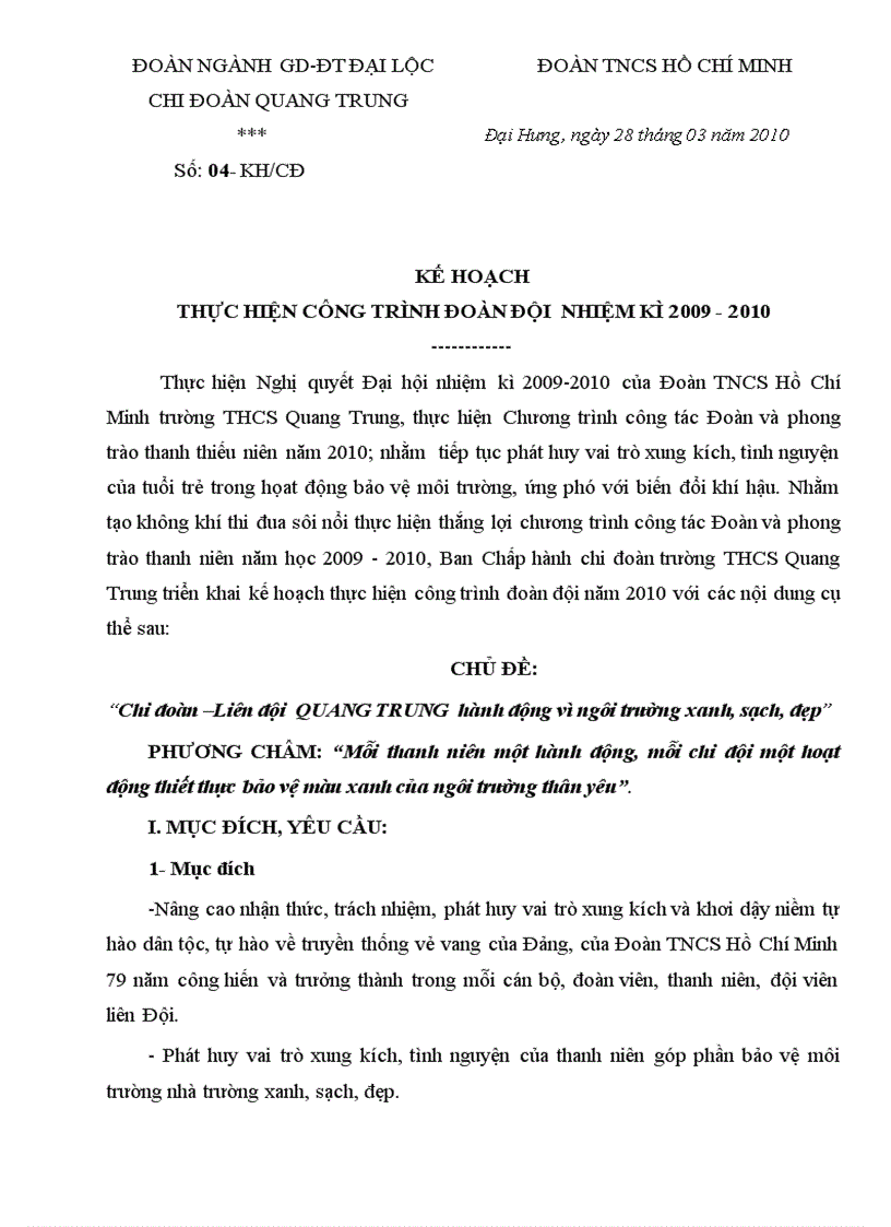 image for page Công trinh đoàn đội 2009 2010