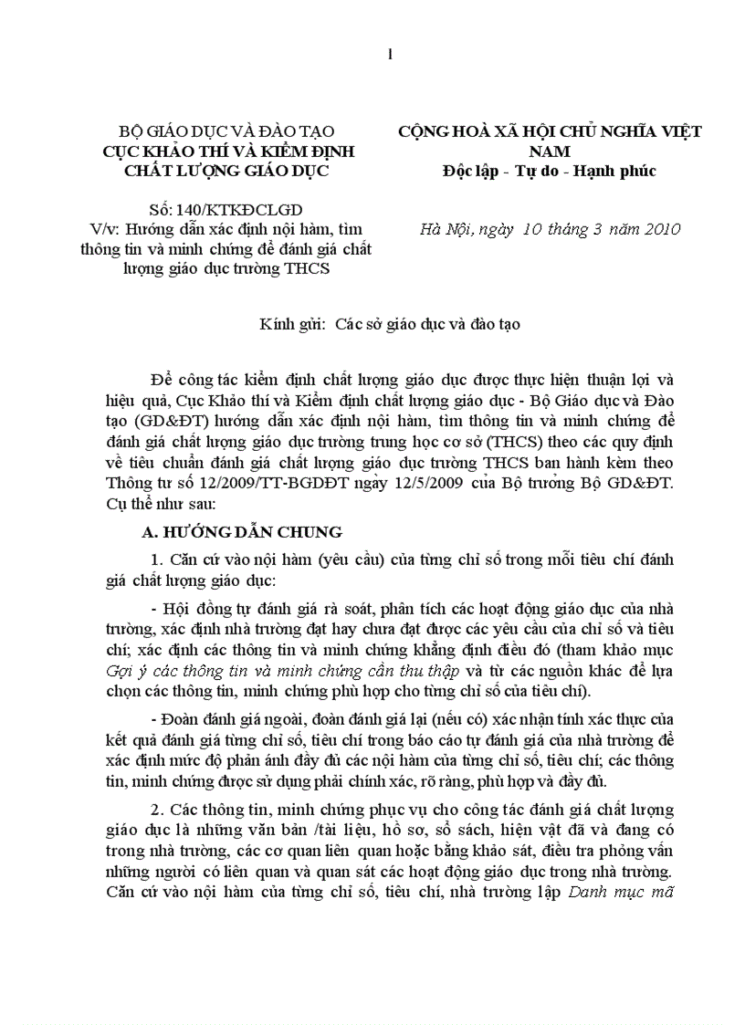 image for page Công văn 140 KĐCLGD