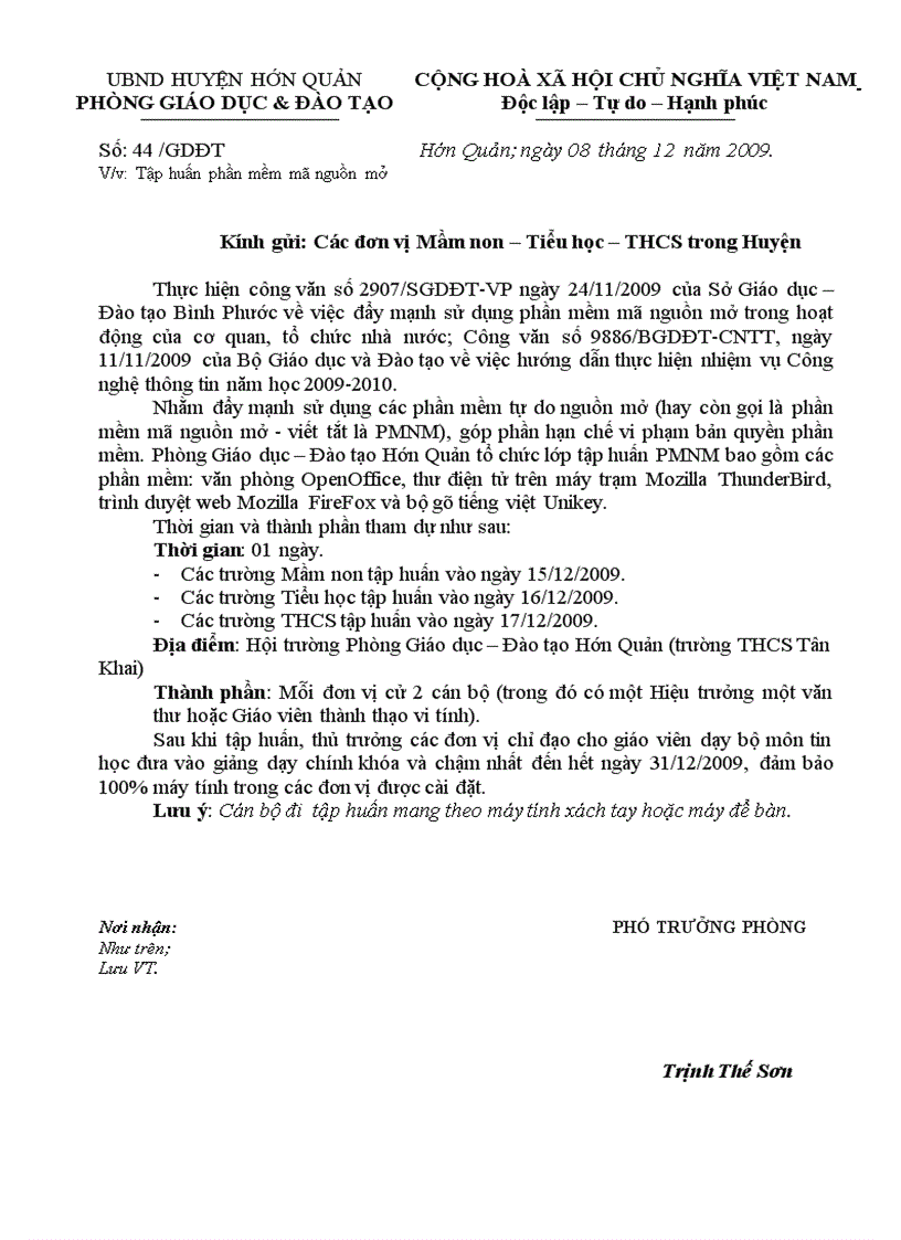 image for page Công văn tập huấn phần mềm