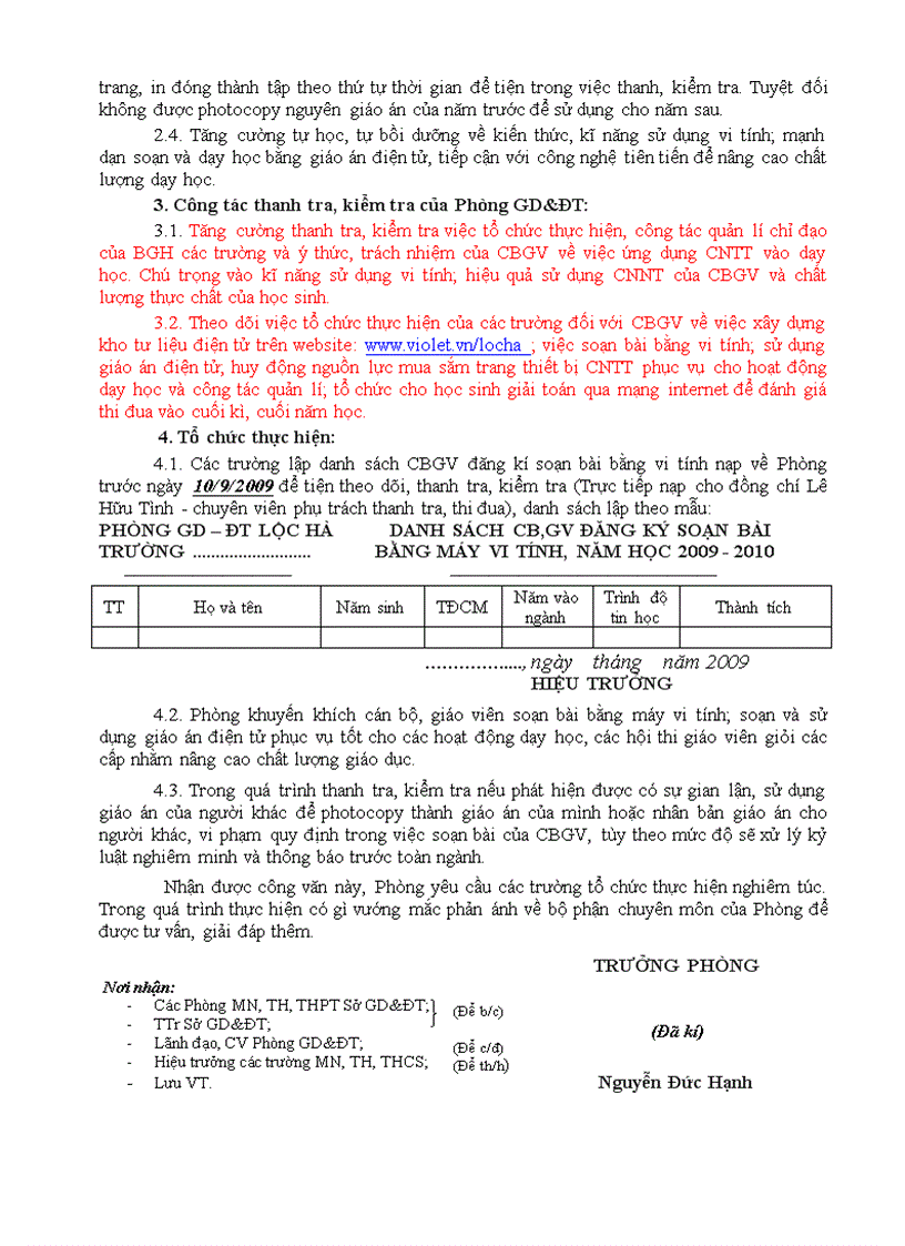 CV chi dao soan bai bang vi tinh 20092010 doc