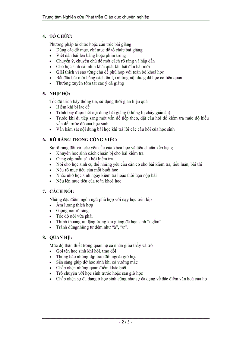 image for page Đặc điểm của một GV dạy học hiệu quả