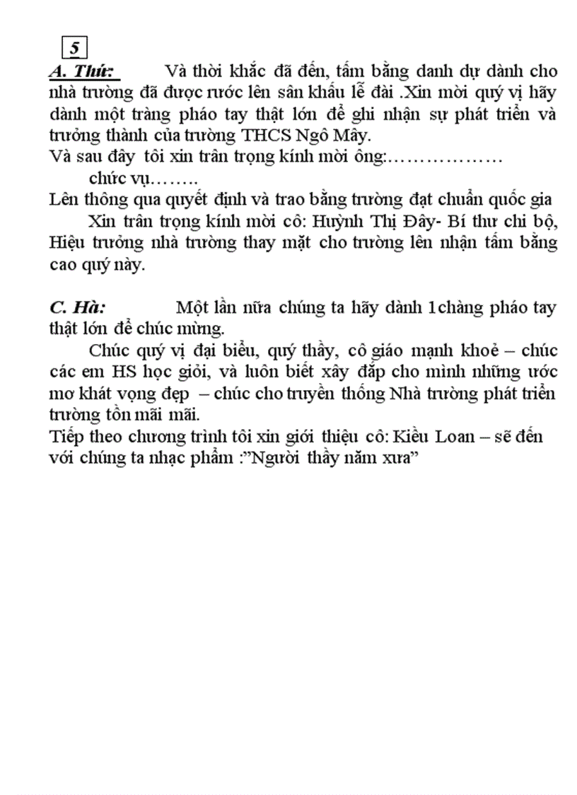image for page Dẫn chương trình đón trường chuẩn