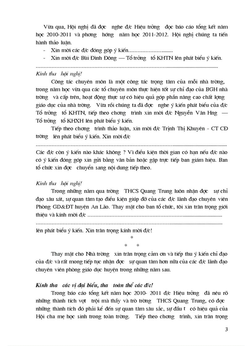 image for page Dẫn chương trình hội nghị tổng kết năm học