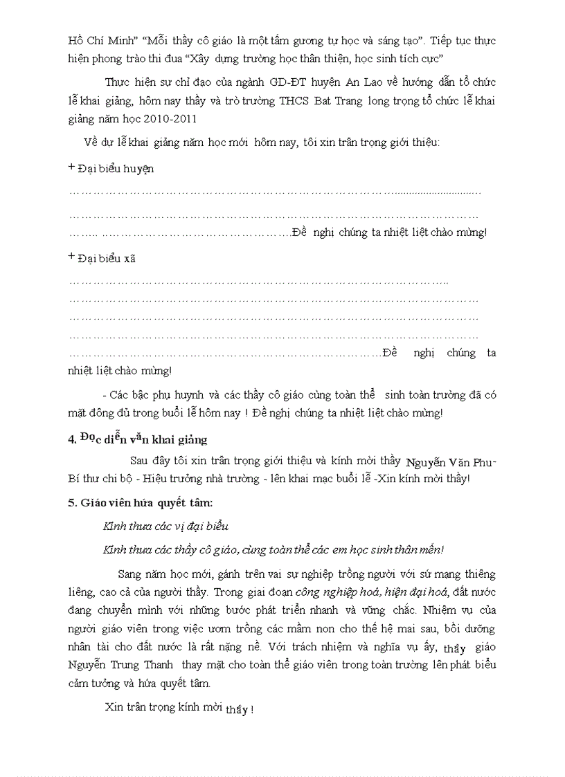 image for page Dan chuong trinh khai giang