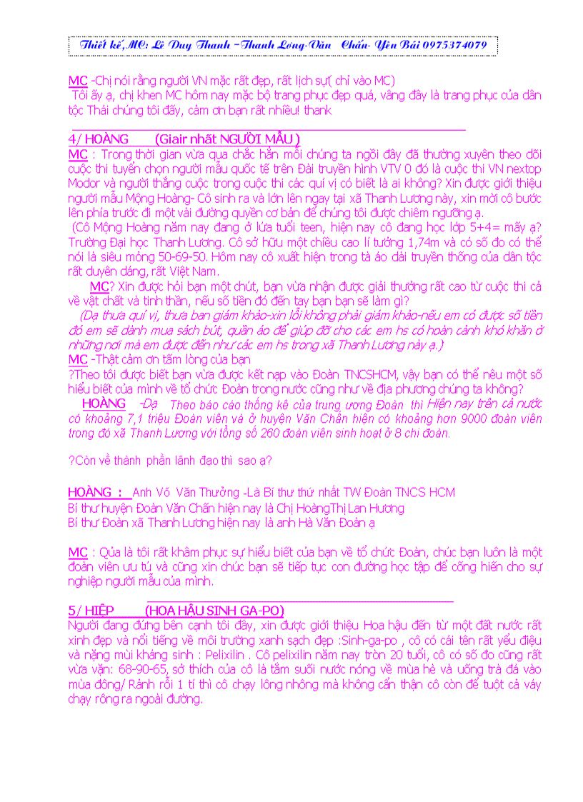 image for page Dẫn chương trình văn nghệ 26 3