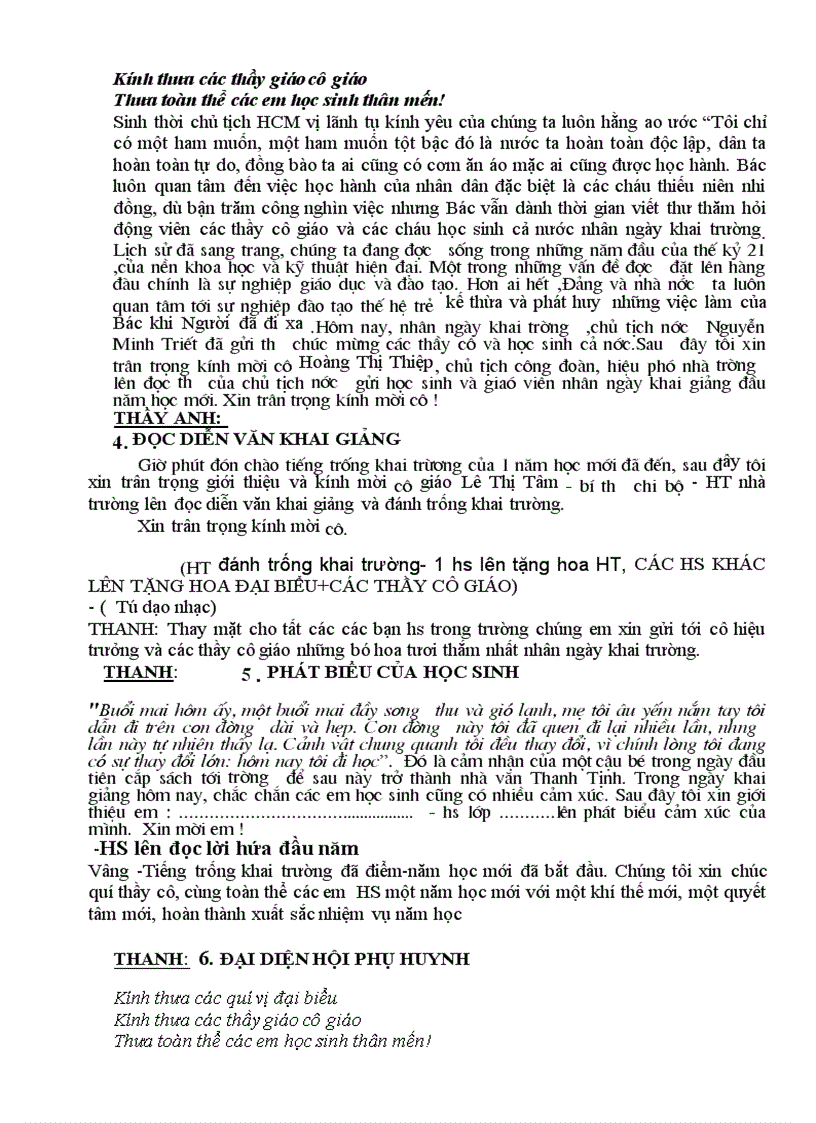 image for page Dẫn CT lễ Khai giảng