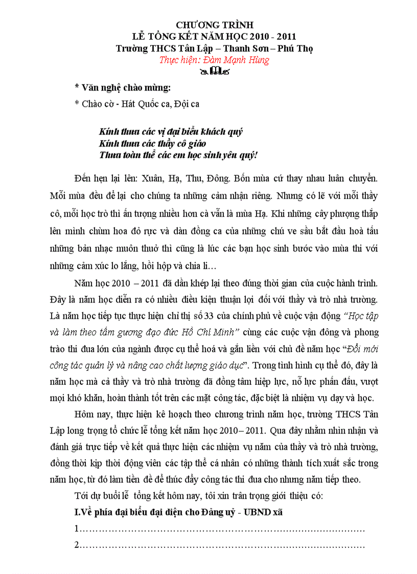 image for page Dân CT tổng kết năm học