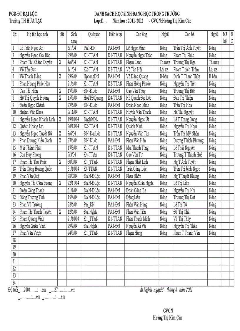 image for page Danh sách hs lớp 2 2011 2012