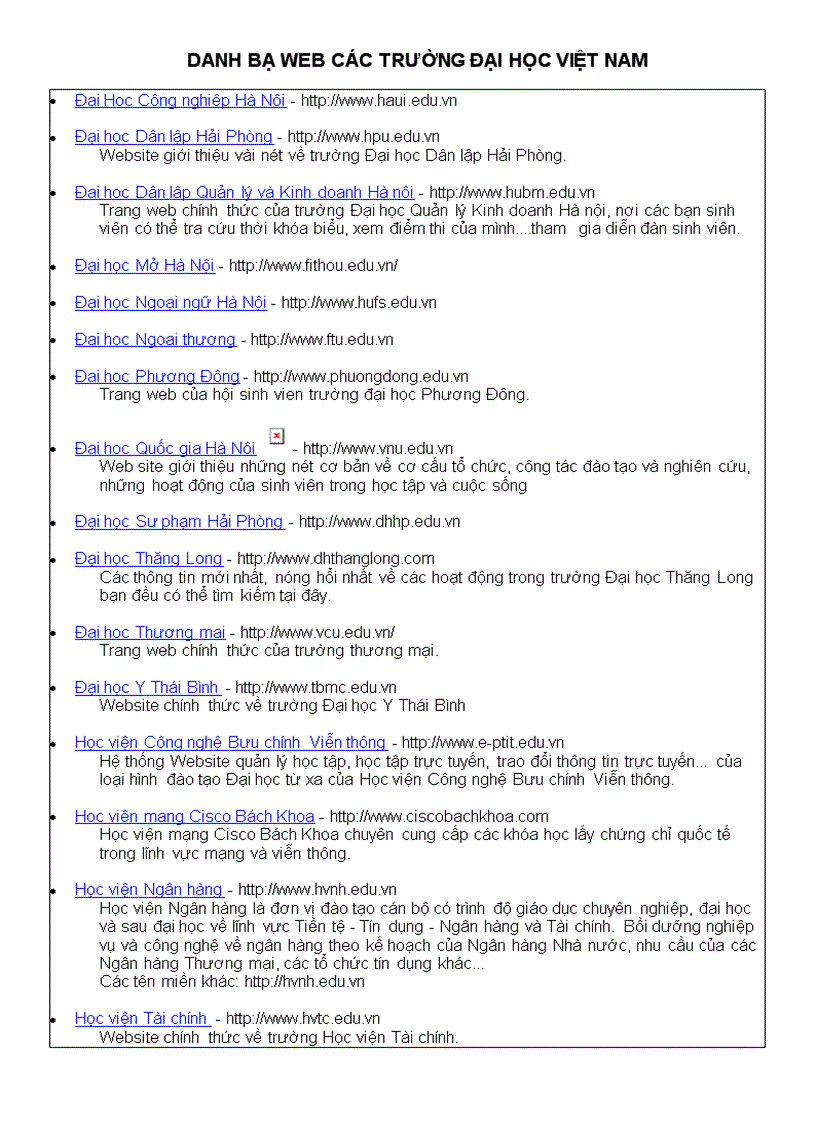 image for page Danh ba web