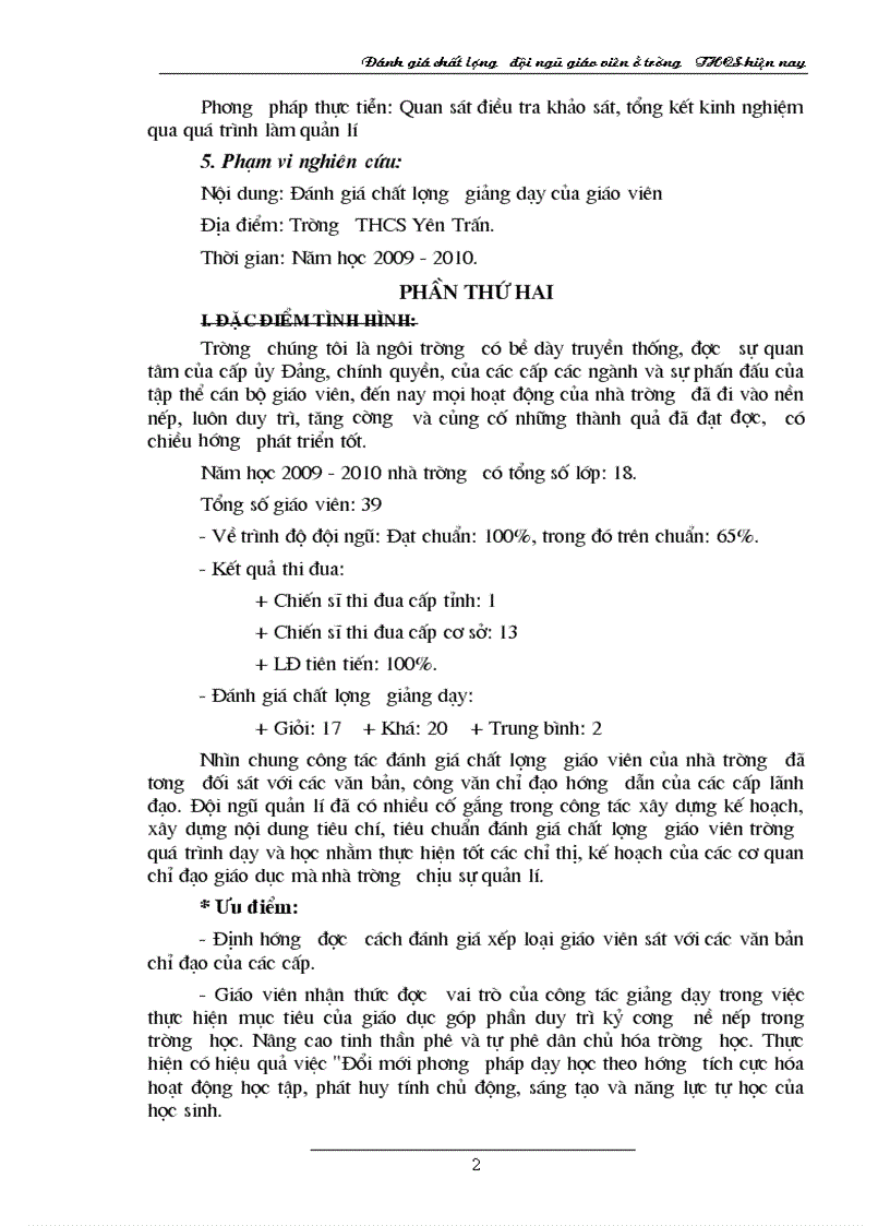 image for page Đánh giá chất lượng đội ngũ GV ở THCS