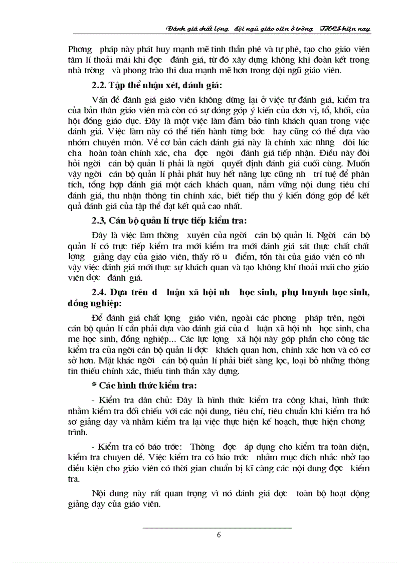 image for page Đánh giá chất lượng đội ngũ GV ở THCS