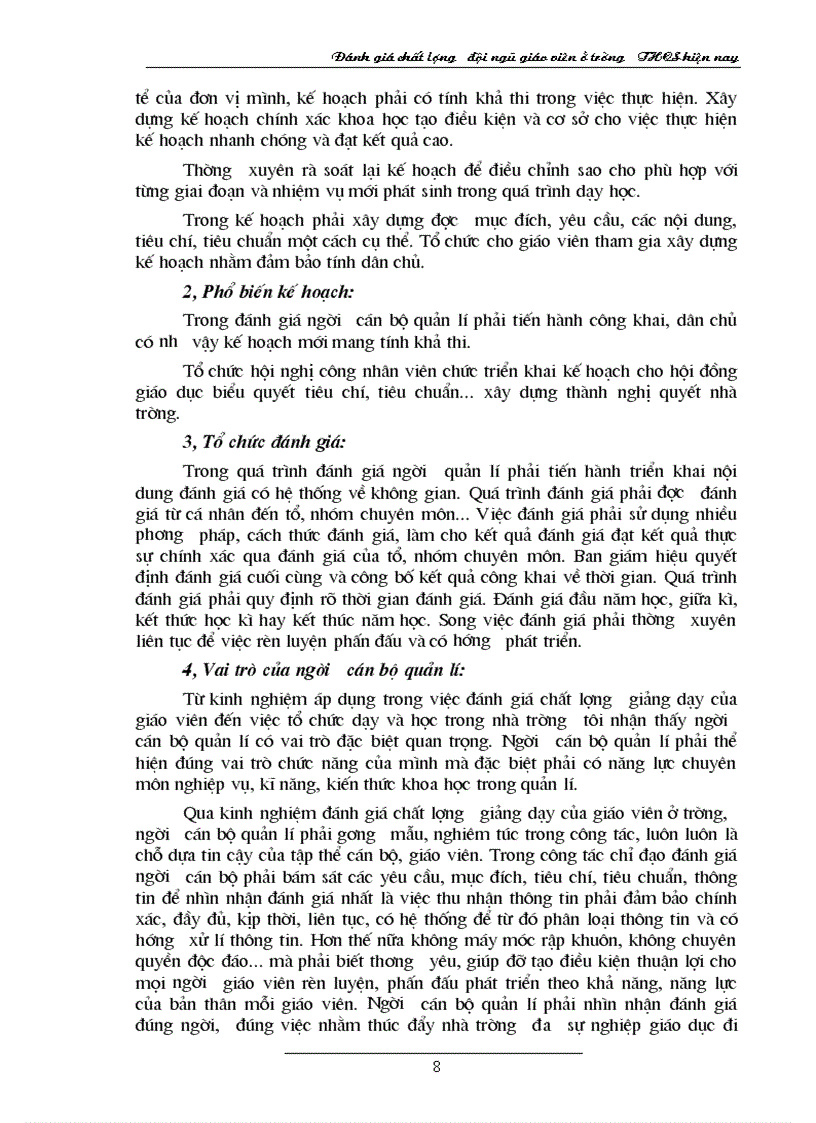 image for page Đánh giá chất lượng đội ngũ GV ở THCS