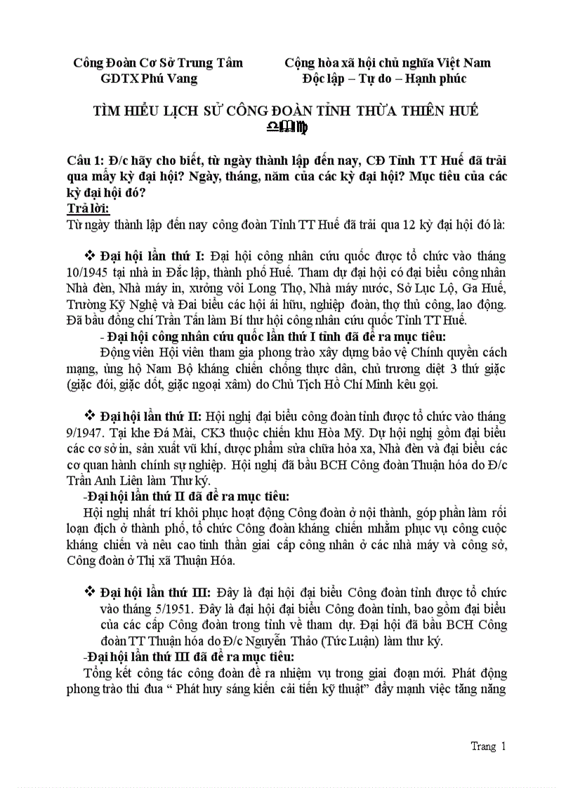 image for page Đáp án bài dụe thi công đoàn tỉnh thừa thiên huế có hình ảnh