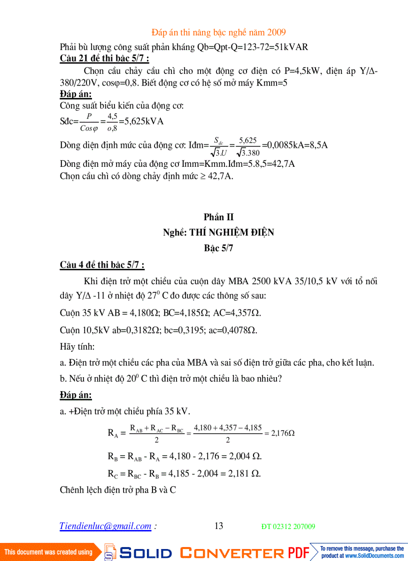 image for page Dap an bai tap thi nang bac nghe dien