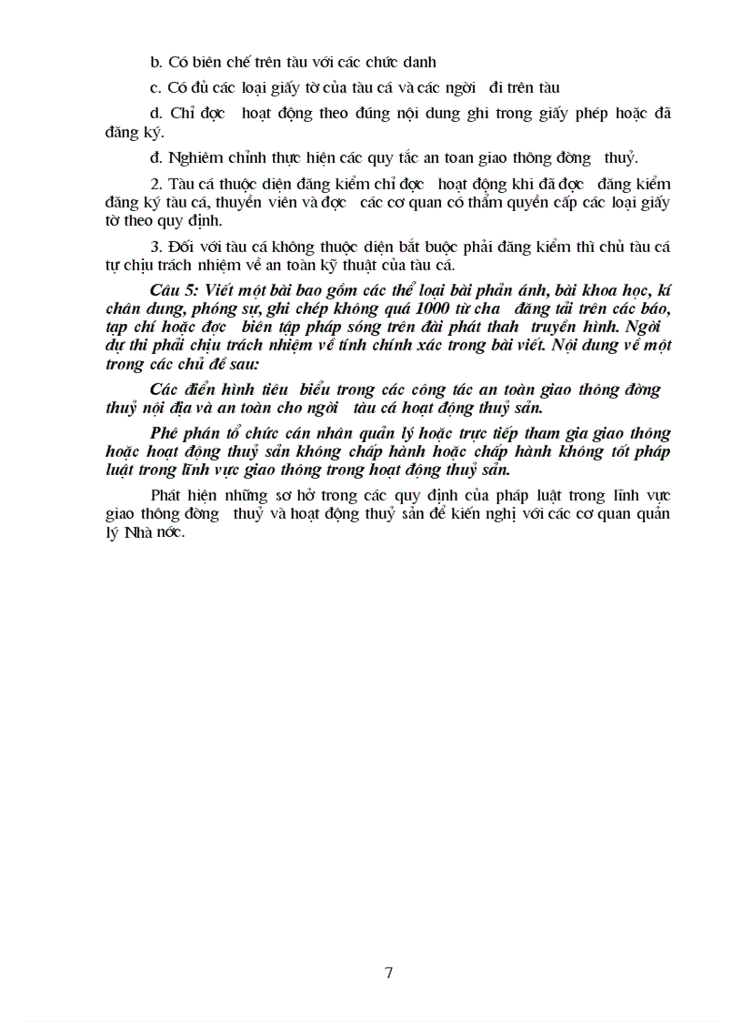 image for page Dap an baithi luat giao thong duong thuy