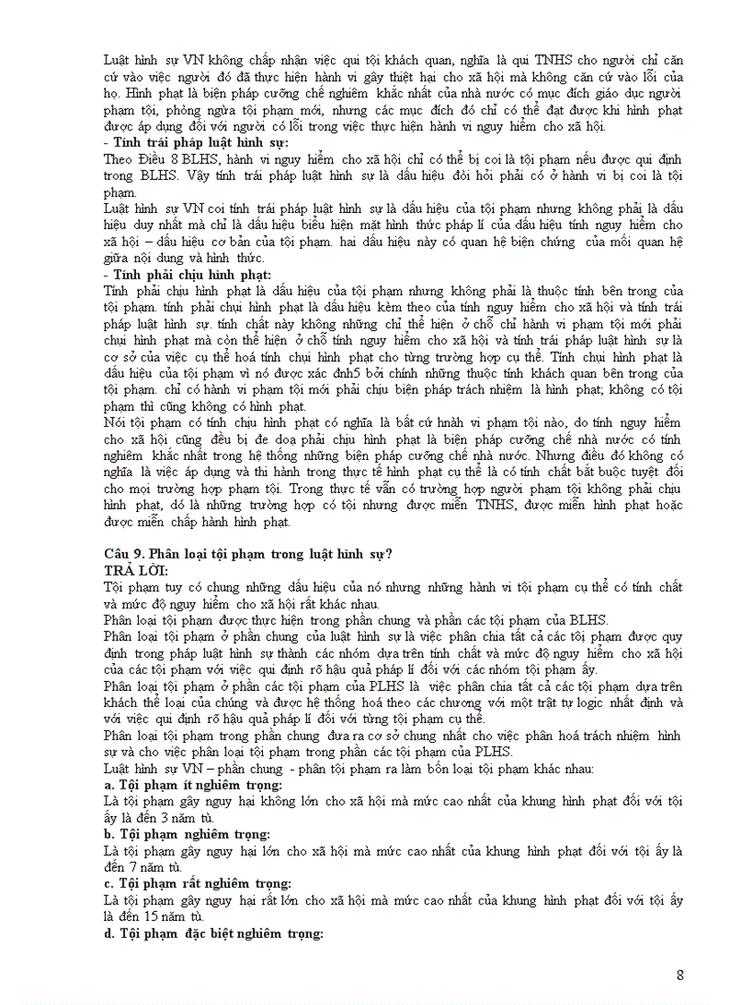 image for page Đáp án câu hỏi ôn thi môn luật hình sự