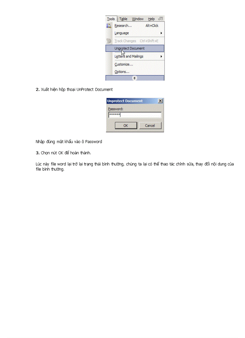 image for page Đặt mật khẩu và xóa mật khẩu trong Word