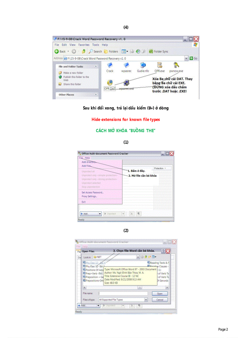 image for page DAT sang EXE Unprotect Word