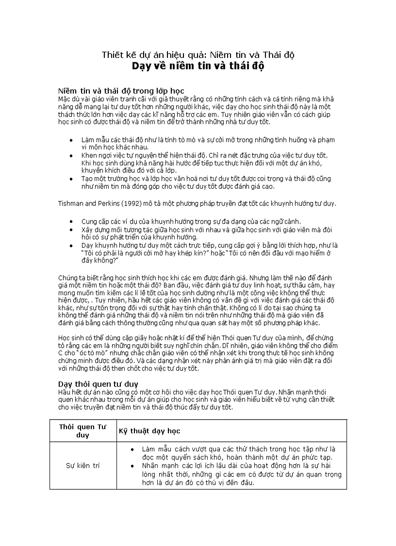 image for page Dạy học niềm tin và thái độ