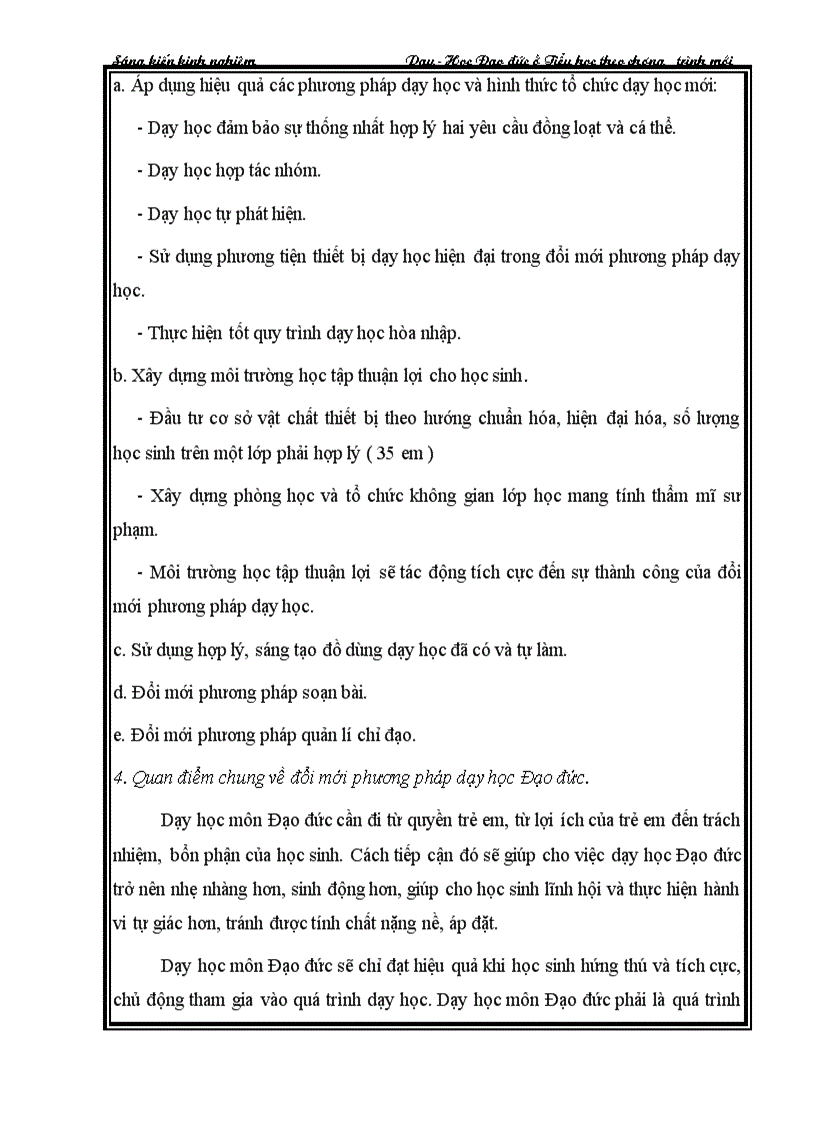 image for page Dạy học theo học đạo đức theo chương trình mới