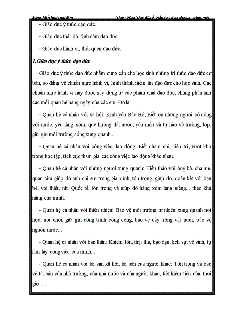 image for page Dạy học theo học đạo đức theo chương trình mới