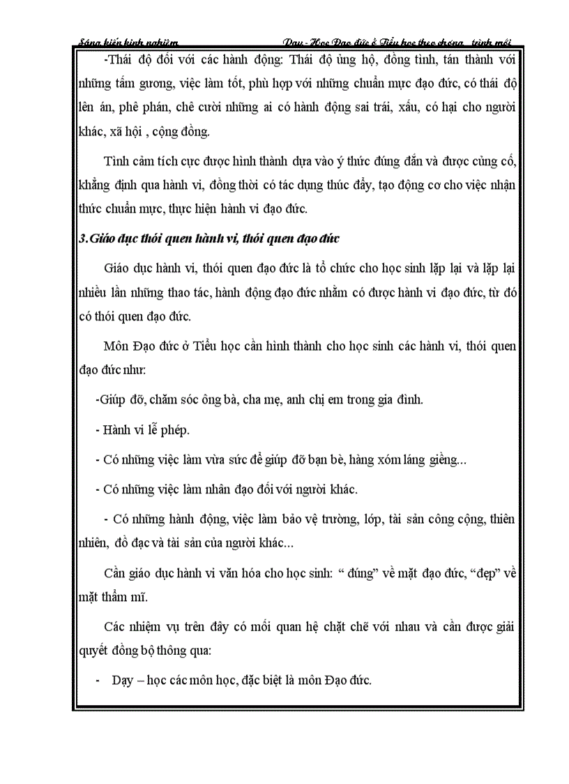 image for page Dạy học theo học đạo đức theo chương trình mới