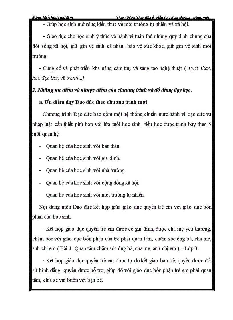 image for page Dạy học theo học đạo đức theo chương trình mới