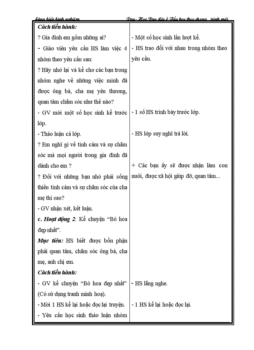 image for page Dạy học theo học đạo đức theo chương trình mới