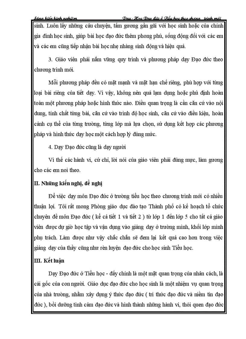 image for page Dạy học theo học đạo đức theo chương trình mới