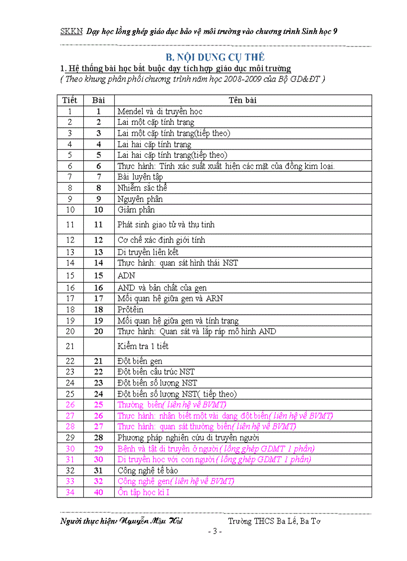 image for page Dạy học tích hợp lồng ghép GDBVMT vào Sinh học 9