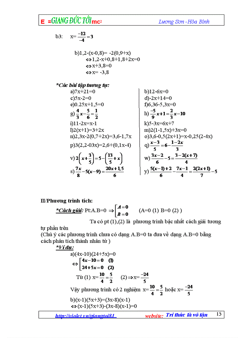 image for page Dạy ôn hè toán 8