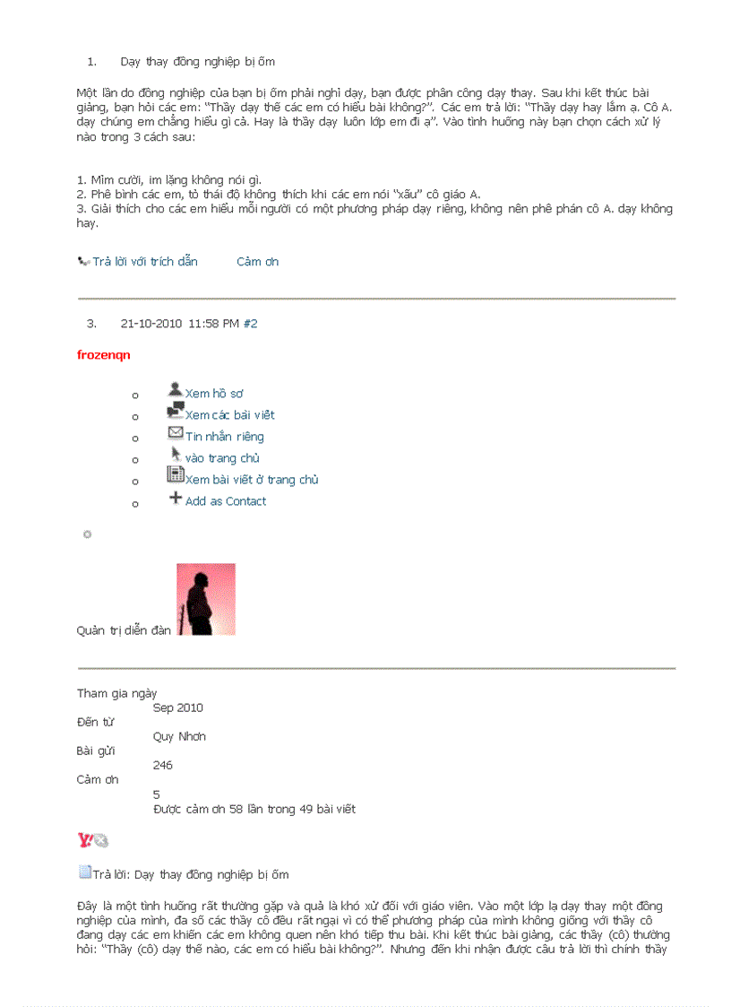 image for page Dạy thay đồng nghiệp bị ốm