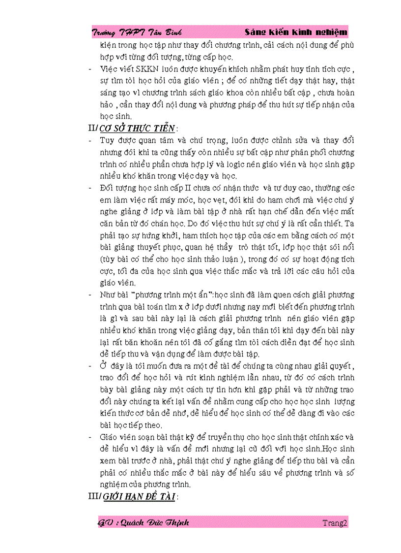 image for page Dạy tốt bài phương trình một ẩn