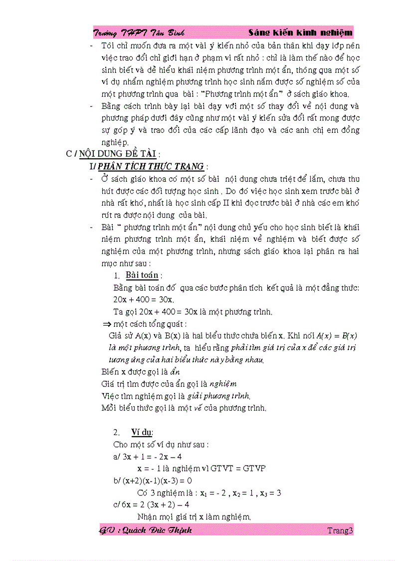 image for page Dạy tốt bài phương trình một ẩn