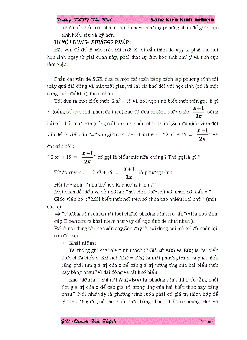 image for page Dạy tốt bài phương trình một ẩn