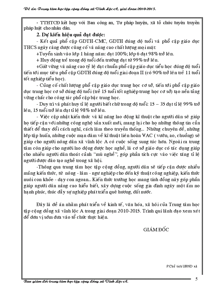 image for page Đề án của Trung tâm HTCĐ
