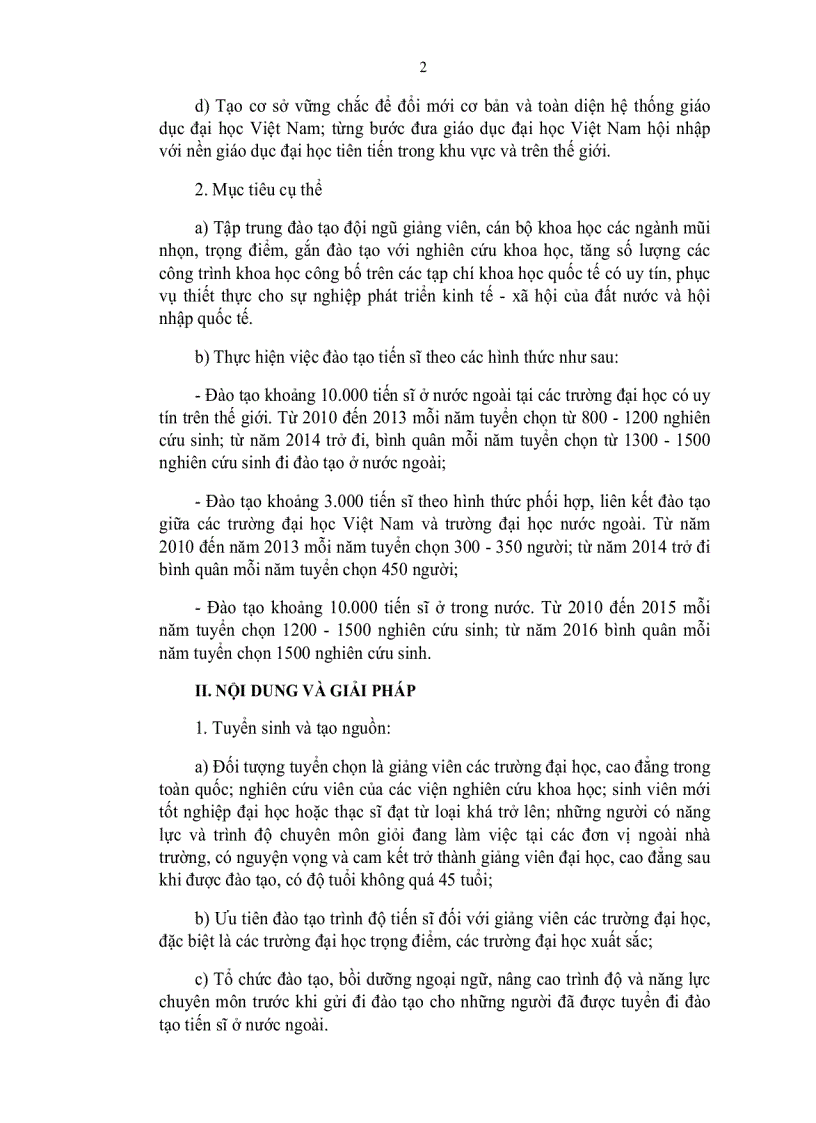 image for page Đề án đào tạo giảng viên có trình độ tiến sĩ cho các trường ĐH CĐ