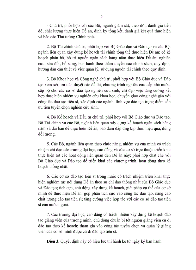 image for page Đề án đào tạo giảng viên có trình độ tiến sĩ cho các trường ĐH CĐ