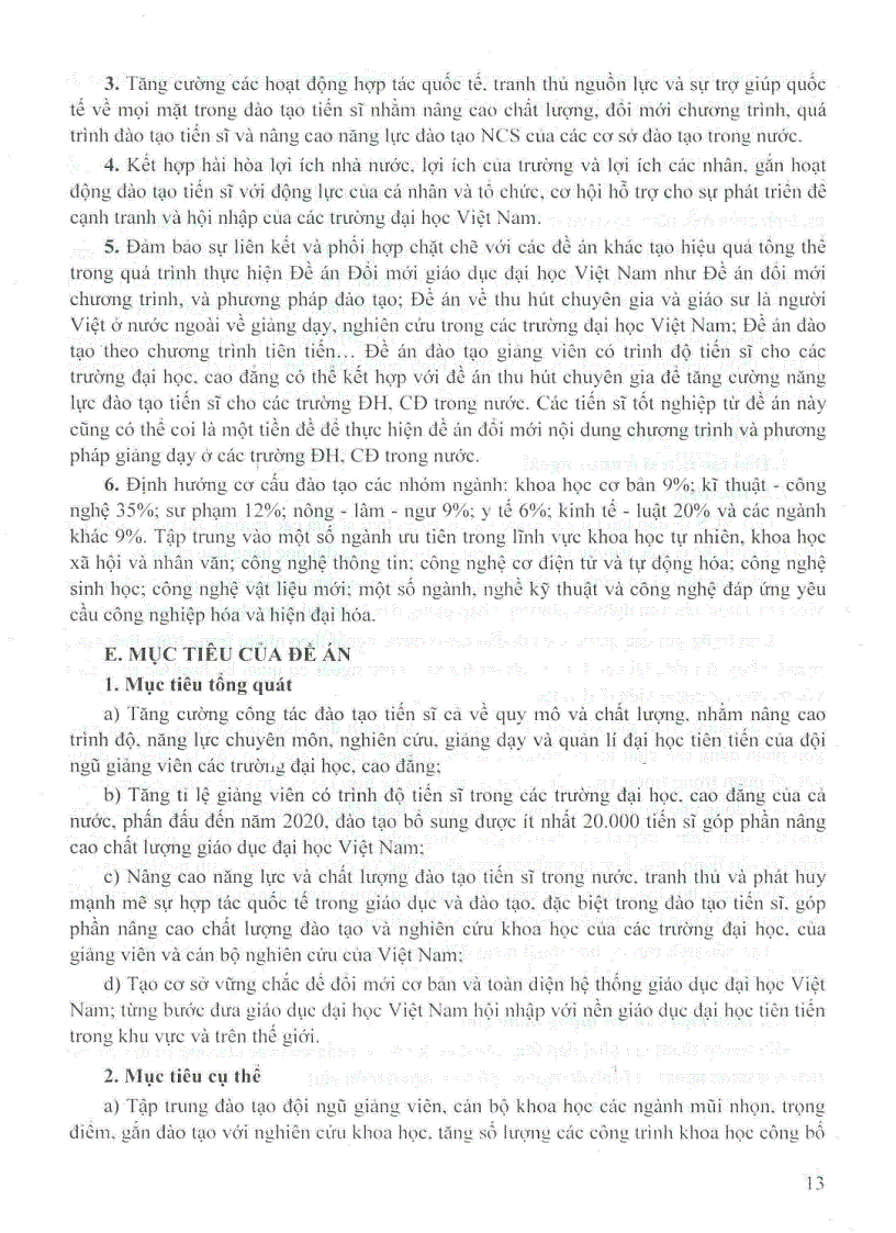 image for page Đề án đào tạo giảng viên có trình độ tiến sĩ cho các trường ĐH CĐ